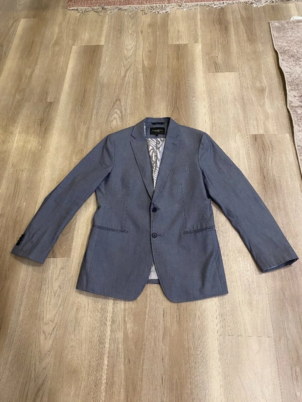 Banana Republic Tailored Fit Blazer 40R Blue Sport Coat Jacket AS IS Stains